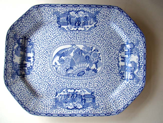 A mid 19th century English Staffordshire Platter in the Chinese style made by William Adams
